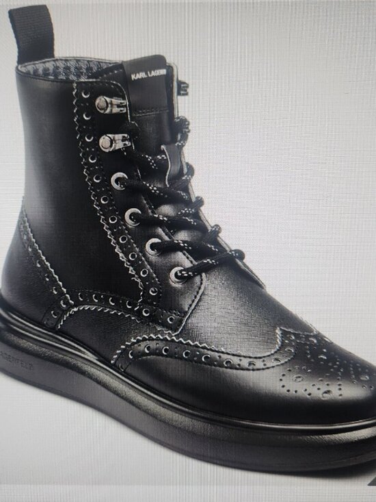 Karl Lagerfeld Paris LFS3008 Men\'s Leather Combat Boots. NIB. Size 11 main image 7